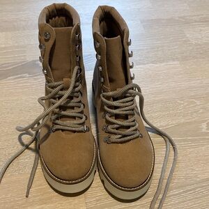 Vici Tan Lace Up Boots